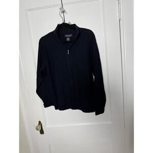 Garret Scott Extra Fine Merino Wool Henley Zip Knit Sweater Men's Size Medium